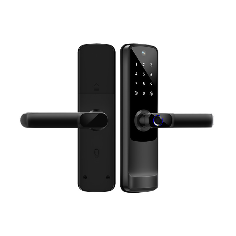 Cerradura inteligente TTLOCK de aleación de aluminio con huella dactilar y WiFi, superventas transfronteriza, para puertas de madera, con diseño antigraffiti, para apartamentos, del fabricante.