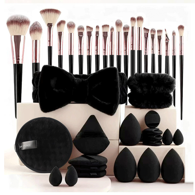 Transfronterizos venta caliente conjunto de cepillo de maquillaje 20 piezas combinación de herramientas de maquillaje dedo triángulo pulgar polvo de maquillaje huevo conjunto image 10