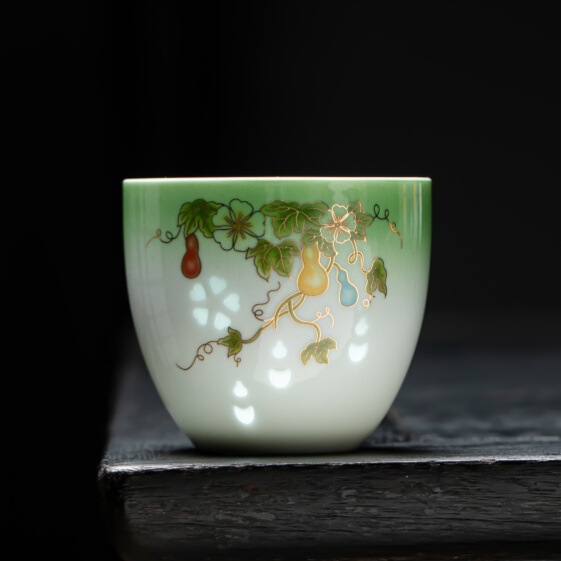玲珑镂空茶杯陶瓷功夫茶具品茗杯个人杯主人杯礼盒装商务礼品送礼|undefined