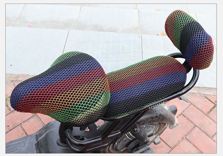 Electric Vehicle Cushion Cover Sunscreen Breathable Battery Car Double Layer Honeycomb Seat Cover Four Seasons Universal Electric Bicycle Cushion