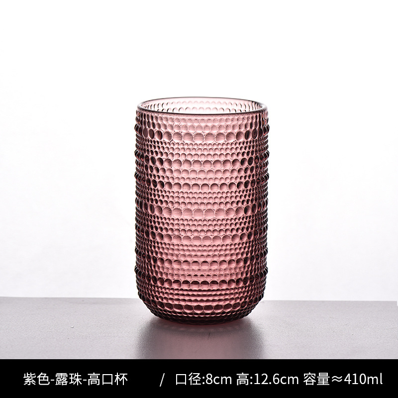 Copa de rayas verticales de vidrio retro europeo, copa de vino tinto, copa de postre alto de helado, copa de vino de frutas de uva de champán casero