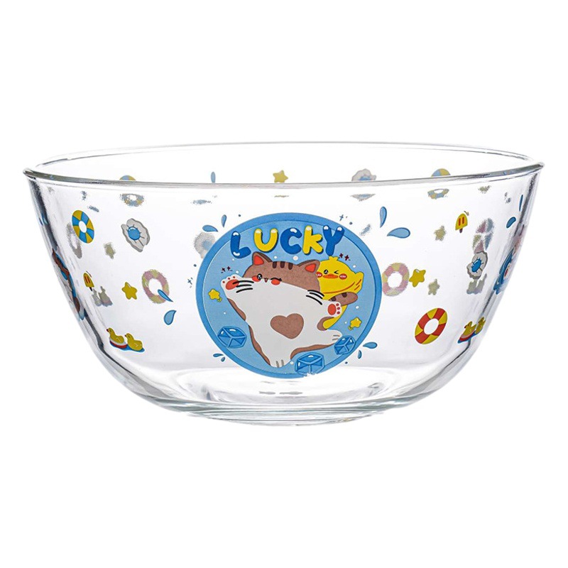 Ensaladera transparente tazón de vidrio plato de fruta engrosada hogar cocina vajilla tazón de sopa postre creativo tazón de fideos instantáneos cuenca