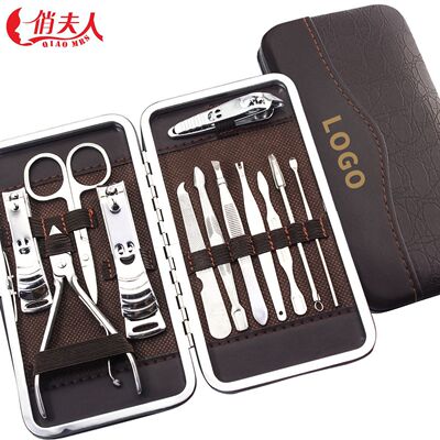 machining customized nail clippers suit 12 Set of parts Nail clippers Beauty Scissors Nail enhancement tool suit customized logo