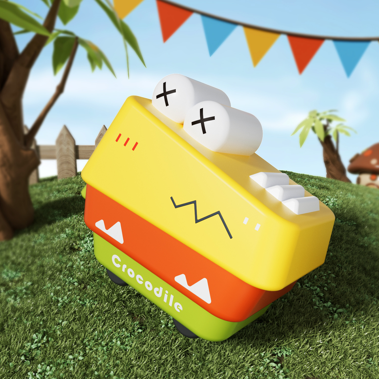 기하학적 악어(노란색)