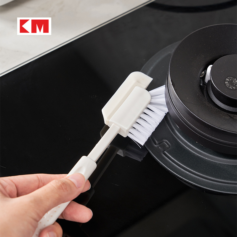 KM 1066 kitchen oil cleaning scraper double-headed sink gas stove gap brush multifunctional decontamination brush