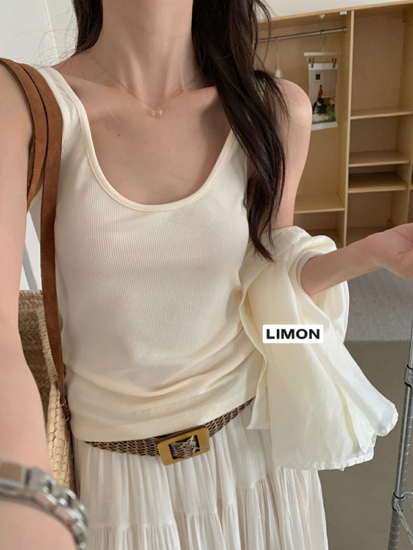 THE LEMON 柠檬绿茶修身显瘦美背背心吊带女2025秋装辣妹纯欲上衣|undefined