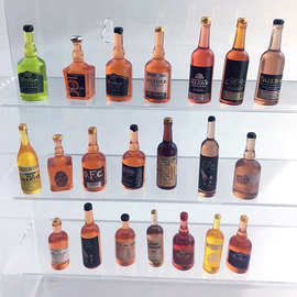 树脂仿真红酒洋酒瓶DIY圣诞节钥匙扣加工材料小夜灯摆件饰品配件