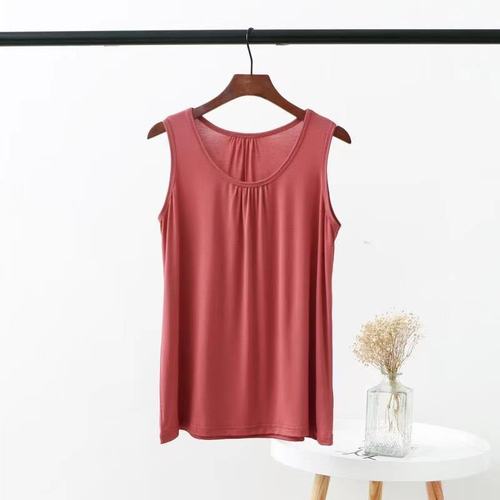 Work Worded Strap Vest Women's Summer Multi-purpose Underwear Large Size Loose Thin Modal Sleeveless Round Neck Top 