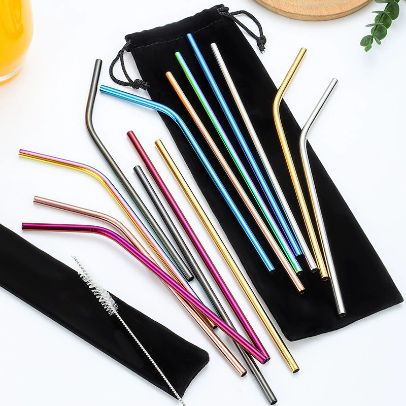 304 из нержавеющей стали соломенный костюм цвет соломенной щетки из нержавеющей стали металлические соломенные напитки 304 соломы оптом