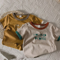 Children's T-shirt Casual Short Sleeve Stylish Summer Girls' Retro T-shirt Trendy Unisex Baby Top Korean Style 0029A051