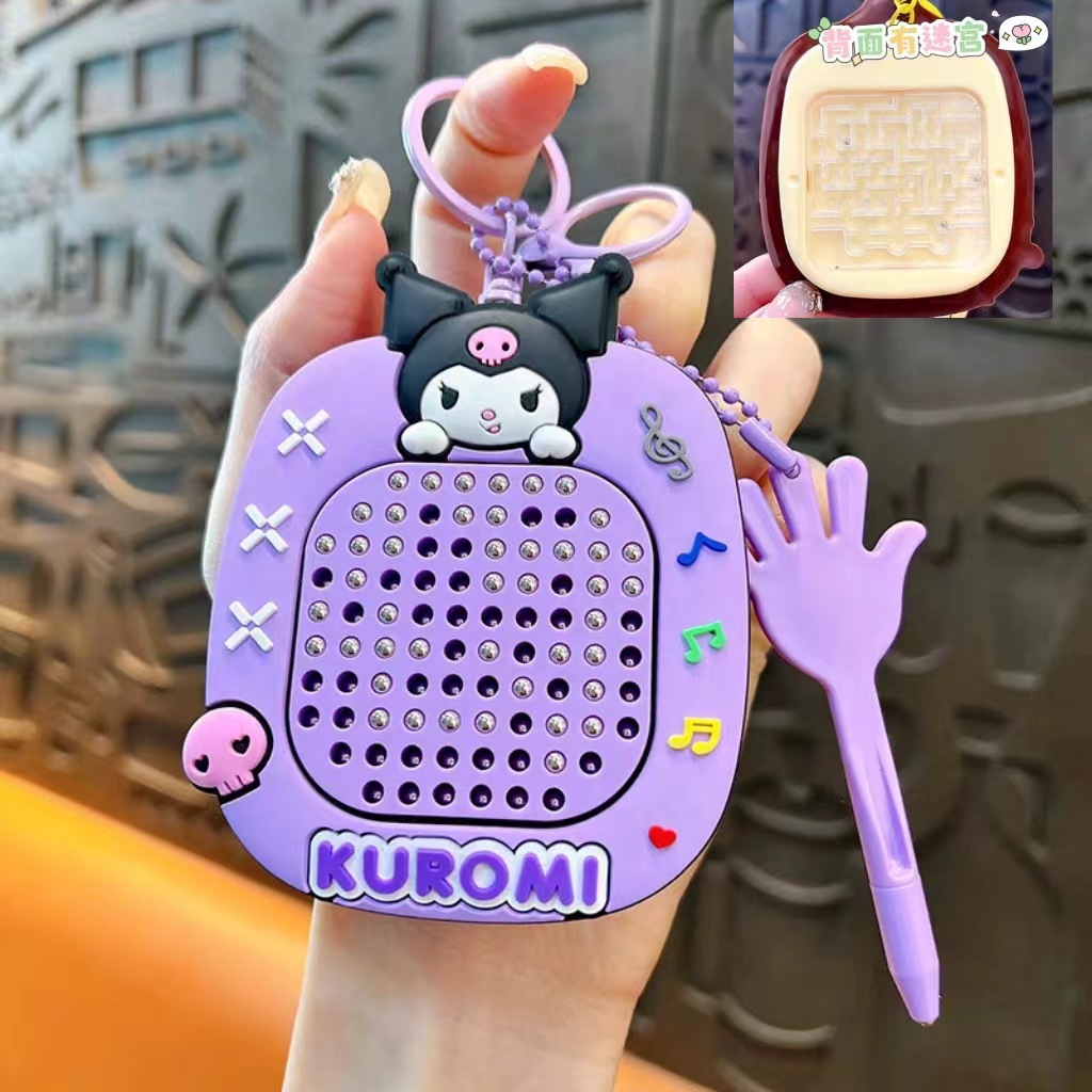 Dibujos animados creativos Sanrio magnético bola de acero tablero de dibujo mochila colgante descompresión tablero de dibujo magnético laberinto juguete al por mayor