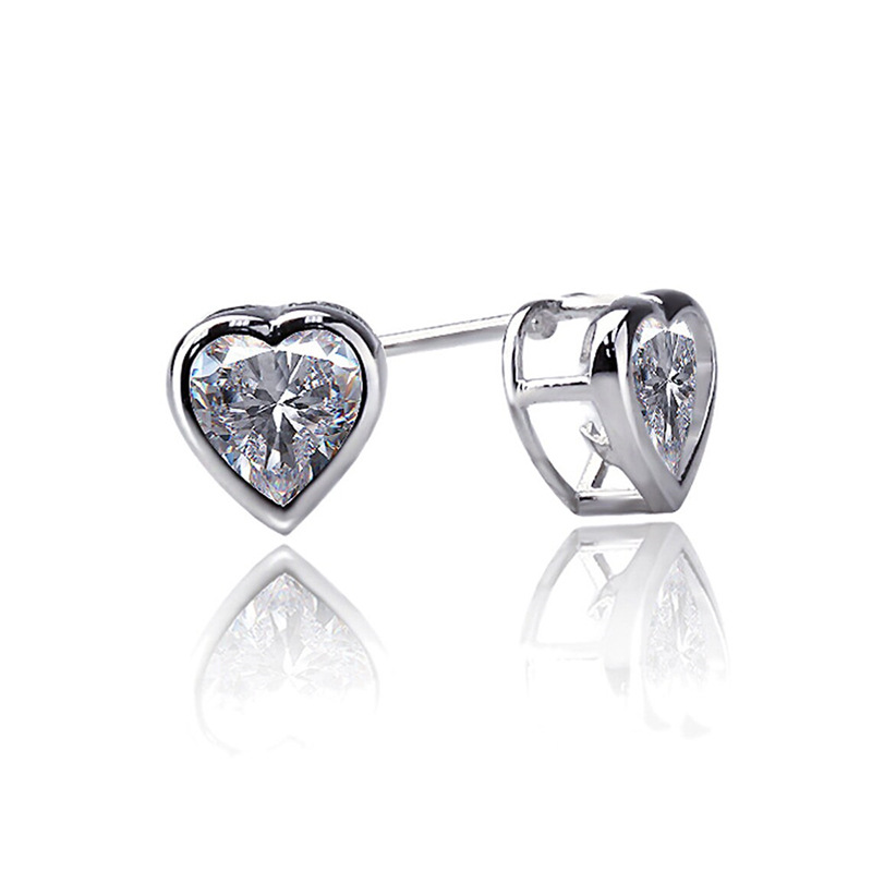 3g Weight Copper Ear Needle Material Ear Studs Classification 1 Pair Quantity Daily, Street Occasion Copper Material Heart Shape Pattern All Seasons Season Women's Gender Sweet Style 1 Pair Sweet Heart Shape Copper Ear Studs 11