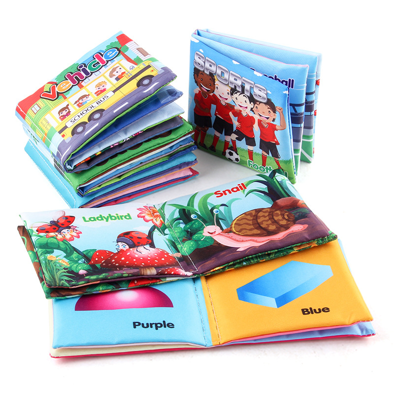 Rompecabezas de ciencia y educación para niños con papel de timbre libro de tela de educación temprana lavable sin desvanecimiento sin desgarro libro de tela de Palma de bebé tridimensional