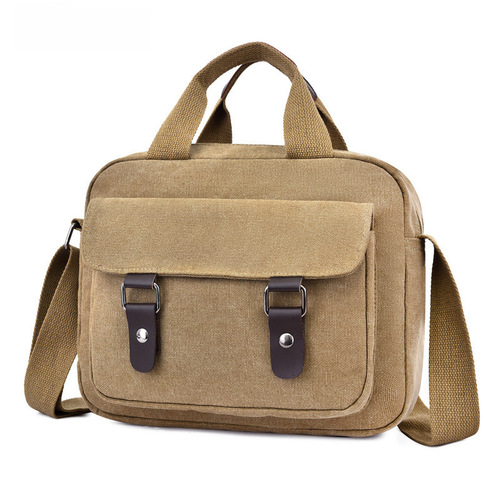 Men's Canvas Tote Bag Korean Style Simple Men's Business Travel Handbag Shoulder Bag Large Capacity Travel Backpack