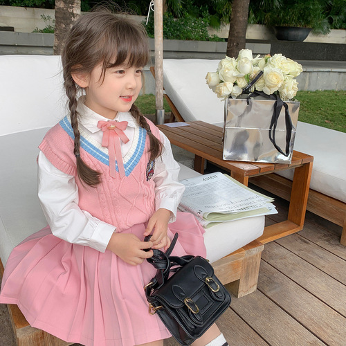 Pudding Haru  New Girls College Style Suit Korean Style Girls Jacket Skirt Shirt Vest Suit
