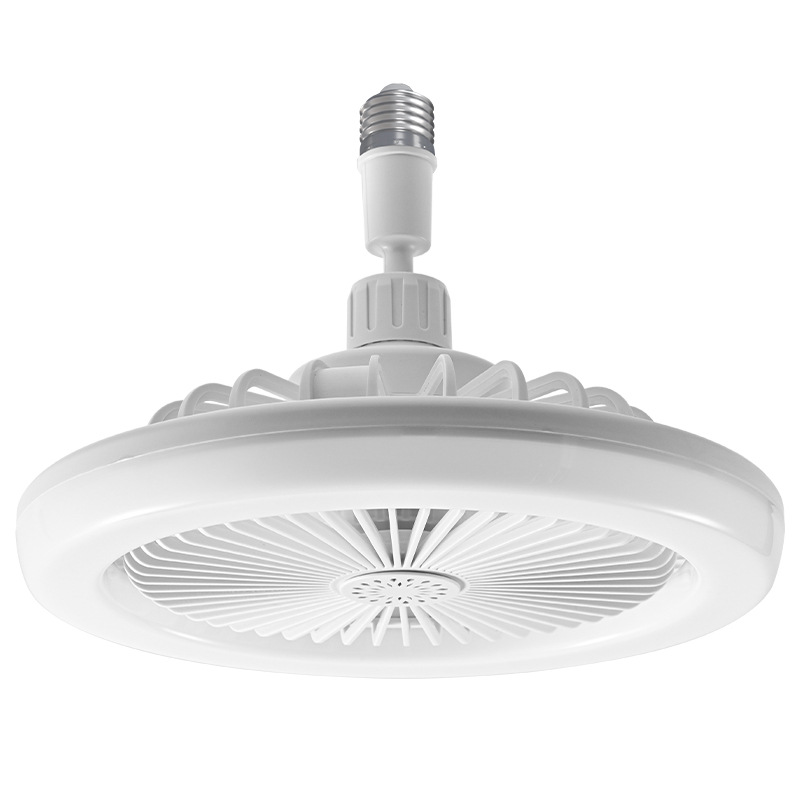 Nuevo ventilador con luz LED con luz blanca, base de tornillo E27, para uso doméstico en la sala de estar, ventilador de techo de tres colores con control remoto y ajustes regulables para el dormitorio.