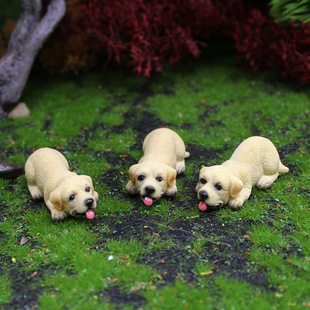 Micro-Landscape Moss Flowerpot Puppy Ornaments Cross-Border Simulation Cute Golden Retriever Resin Crafts Labrador Dog