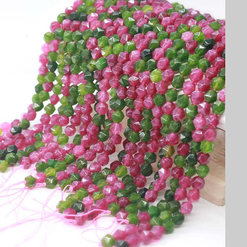 A String Diameter 8mm Natural Stone Chalcedony Irregular Geometric Faceted Jewelry Accessories Beads display picture 11