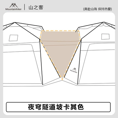 Expandable Canopy Tent Oxford — Avtomobil yan çətirləri - night-dome-tunnel-slope-khaki-400400210cm
