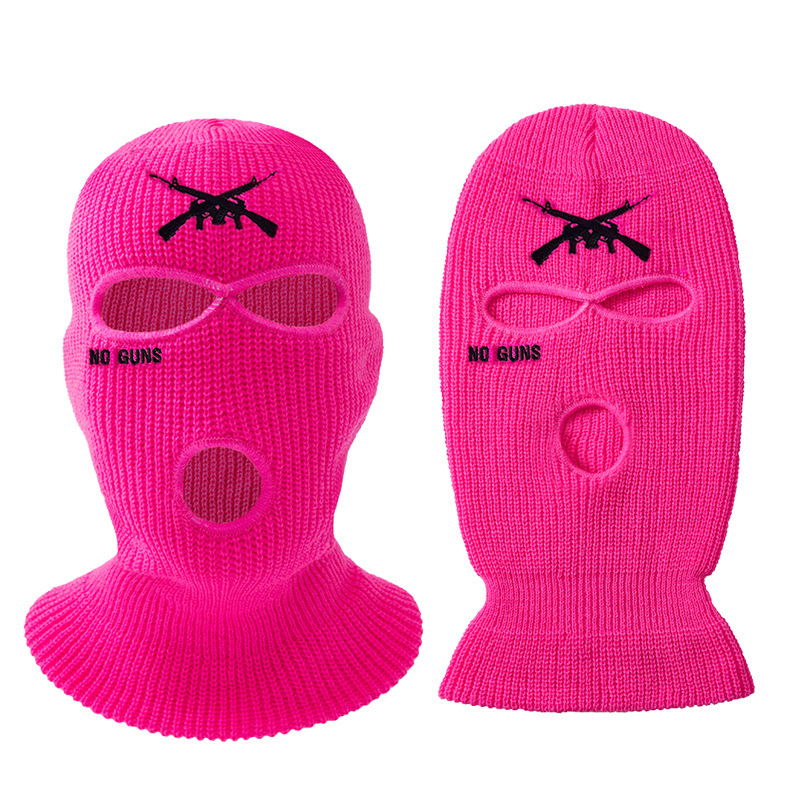 2022 New Style No Guns Embroidered Three-Hole Knitted Hat Balac Facekini Ski Hat 2022 New Style No Guns Embroidered Three-Hole Knitted Hat Balac Facekini Ski Hat