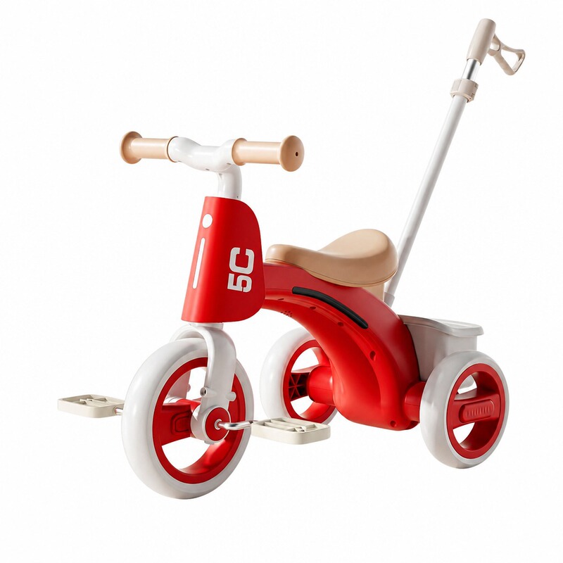 Babudou Children's Tricycle, Balance Bike for Boys and Girls, Anti-Slip, Anti-Rollover, with Music and Lights, Lightweight Babudou Children's Tricycle, Balance Bike for Boys and Girls, Anti-Slip, Anti-Rollover, with Music and Lights, Lightweight