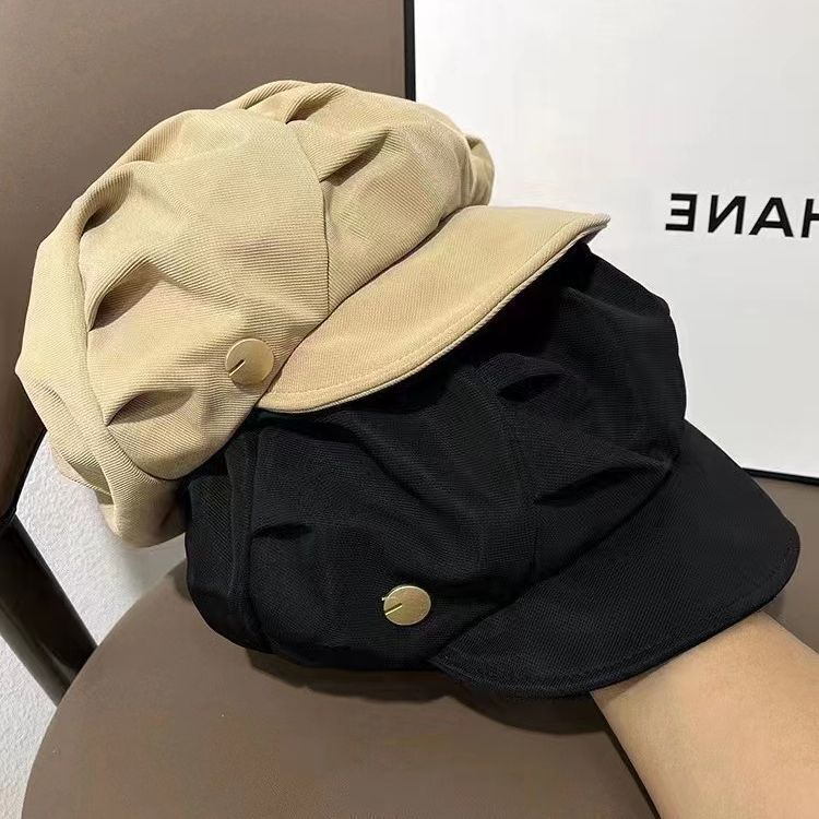 春、秋、冬の新作韓国風フェイスベレー帽レディースクラウドハットおしゃれで万能な八角形レディースハット頭囲大きい|undefined