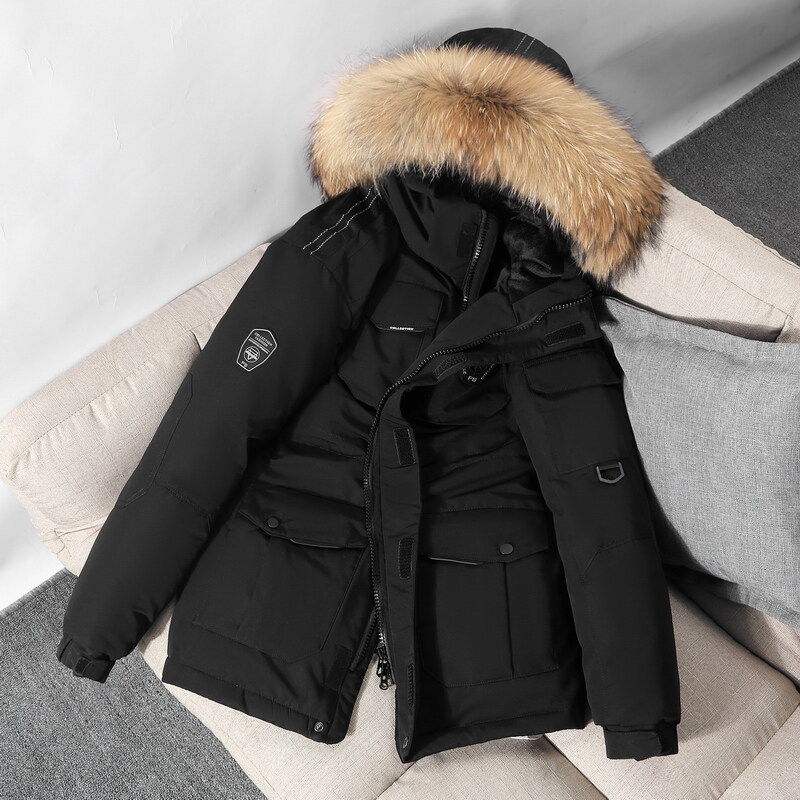 Entrega de una pieza corriendo ropa de trabajo de los hombres abajo chaqueta de los hombres de longitud media de invierno Nueva pareja suelta abajo chaqueta de las mujeres ropa de los hombres