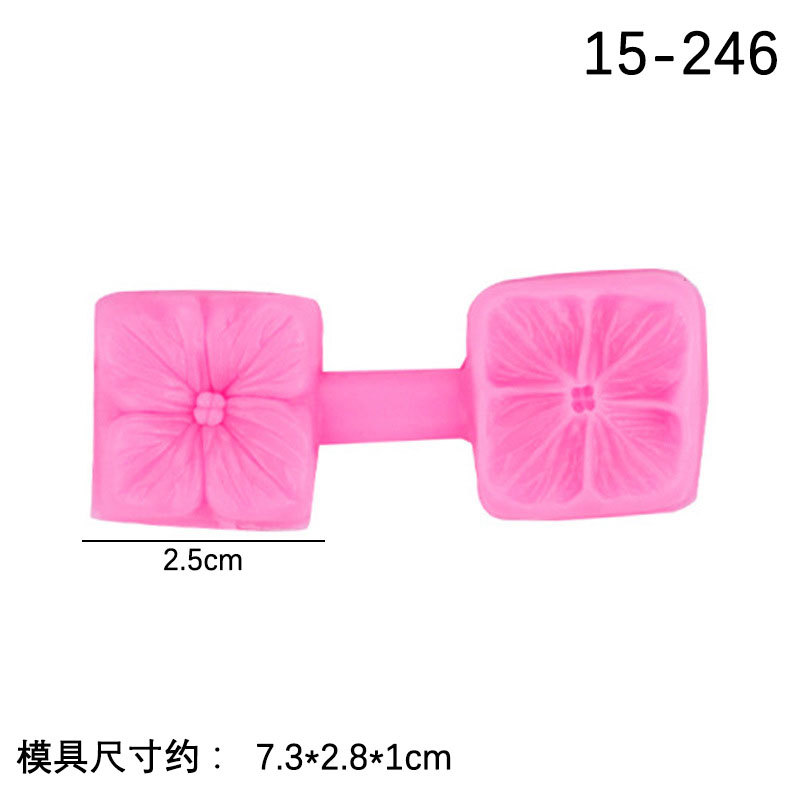 Múltiples molde de doble cara en relieve decoración de la torta fondant molde de silicona DIY textura de la flor Pétalo trébol de cuatro hojas molde de presión