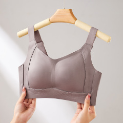 胸が大きい女性用下着、薄型光沢ブラ、快適、ノンワイヤー、通気性、フルカップ、シームレスブラ