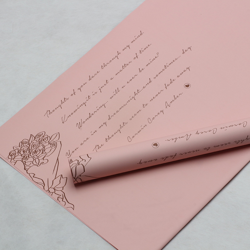 Brillante papel de regalo de flores románticas francesas, papel de ramo de flores impreso, papel de regalo hecho a mano, floristería