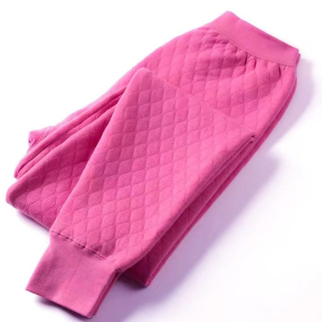 Pantalones de otoño de mediana edad, pantalones de algodón de aire de hombre, pantalones de invierno de algodón de tres capas gruesas