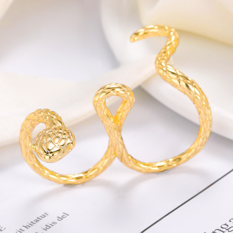 Style europen et amricain tendance design sens anneau d39enroulement en forme de serpent anneau du zodiaque en grospicture5
