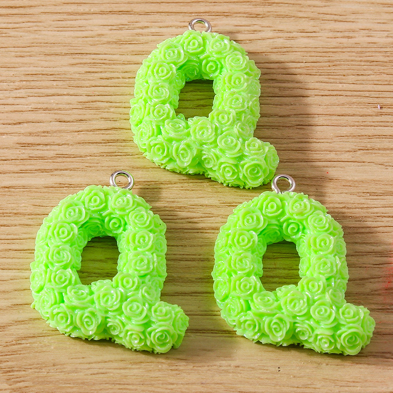 30g Weight DIY Jewelry Accessories Classification 10 Pieces Quantity Plastic Material Letter, Rose Pattern Stoving Varnish Design Cartoon Style, Romantic Style 10 Pieces Plastic Letter Rose 19