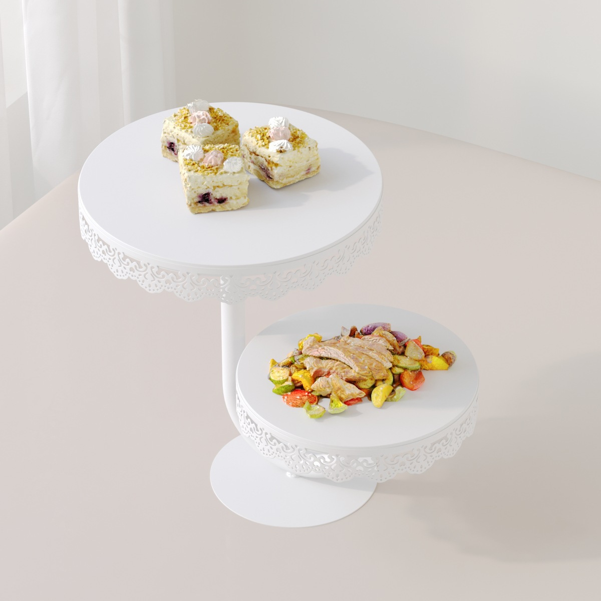 Estante de pastel de oro de lujo ligero europeo decoración de boda mesa de postres decoración de mesa de postres Amazon snack platos de pastel al por mayor