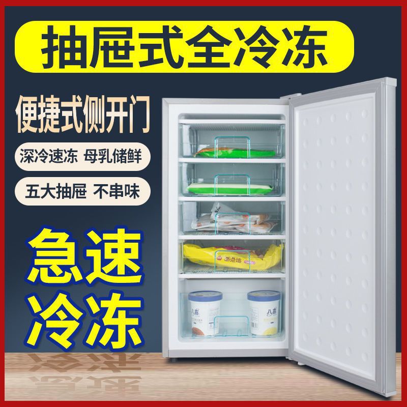 70/120升全冷冻冰箱单门小型冷冻柜立式母乳茶叶冷冻箱家用小冰箱