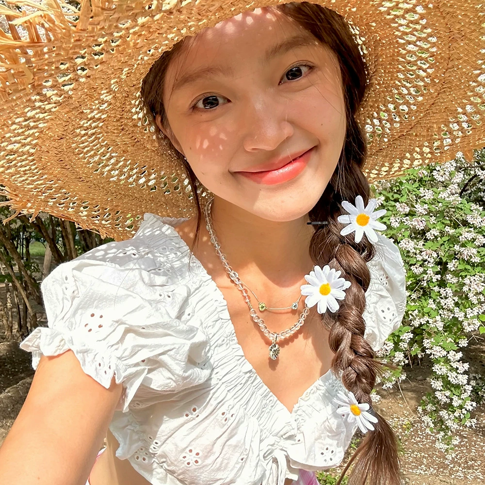 Стиль отдыха на море, свежая и энергичная заколка для волос с плюмерией, плетеная заколка для путешествий, искусственный цветок, боковая заколка с искусственным цветком