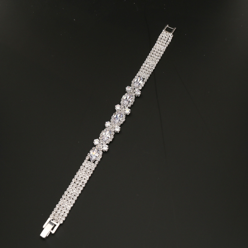 Ornament Full Diamond Bracelet Female Fashion Personality Europe And America Cross Border Bracelet Bridal Bracelet B275 display picture 6