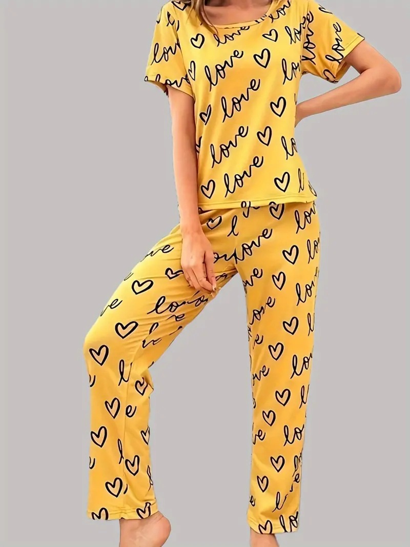 2025 Comercio exterior europeo y americano Rusia nueva ropa de mujer pijamas estampados primavera y verano ropa a domicilio traje de moda estampado