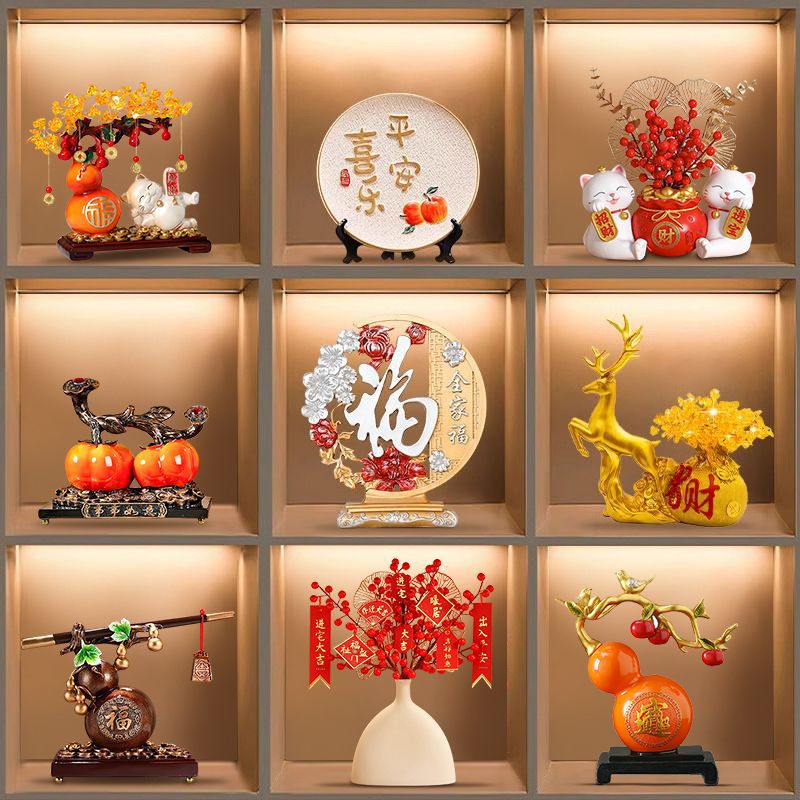 Living Room Decorations, New House Wine Cabinet Decorations, Home Lucky Cat Entrance Tv Cabinet Crafts, Housewarming Gifts