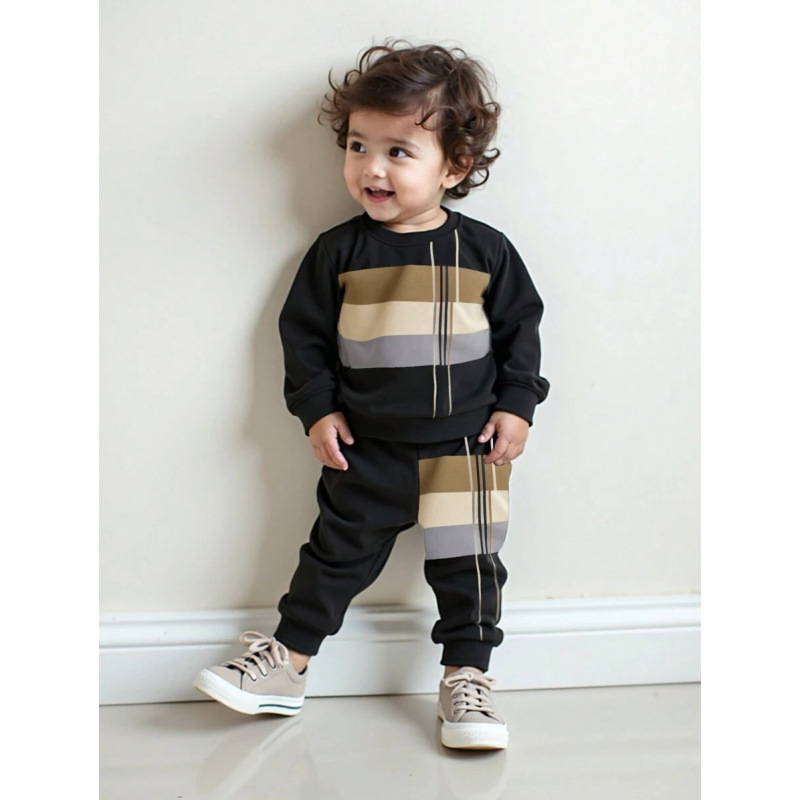 跨境外贸款Print Loose Fit Baby Boys Casual Long Sleeve Round|ru
