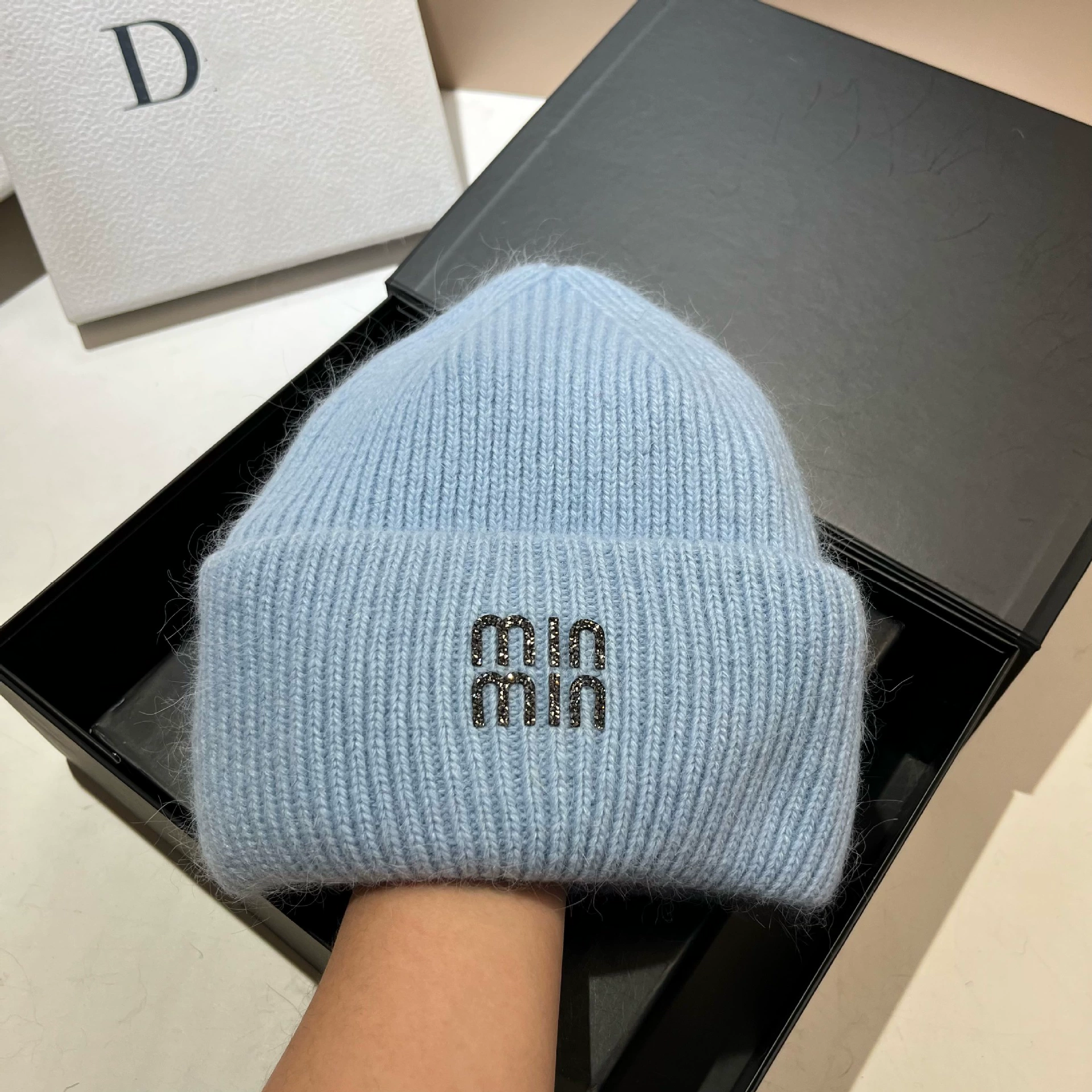 Keep warm velvet knitted hat, Korean style, increased thickness