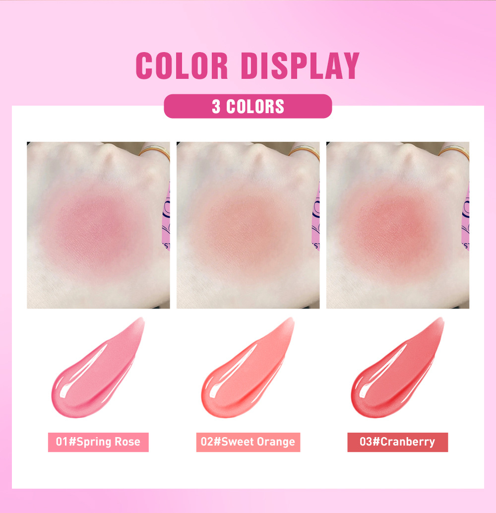 QIBEST Cushion Blush matte naturally brightens rosy complexion, nude blush liquid contouring facial makeup undefined