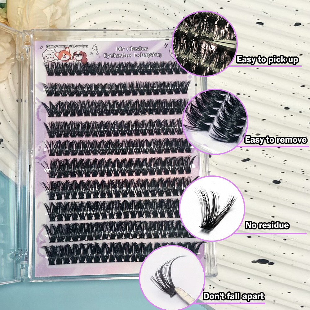 Ventas transfronterizas calientes de diez filas de 60D velch suave ligera Barbie simulación de pestañas falsas segmentales un solo racimo