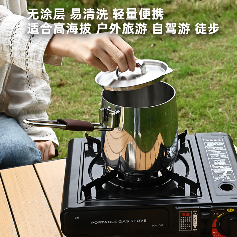 Ollas al aire libre Ollas de leche pequeñas Ollas de acero inoxidable 316 Ollas de cocina portátiles plegables Ollas para acampar sin conductor