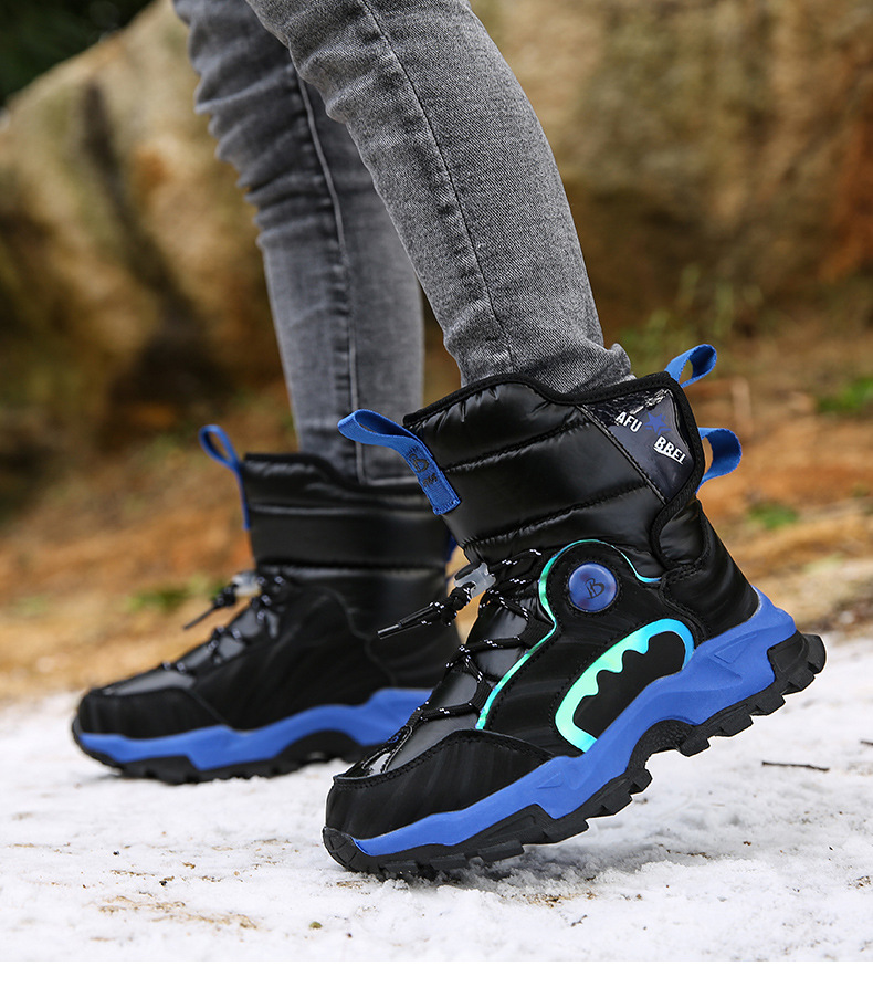Dicke Schneestiefel für Kinder im Winter für Jungen und Mittelschüler, rutschfest, wasserdicht, plüschig und warm_voghion.com