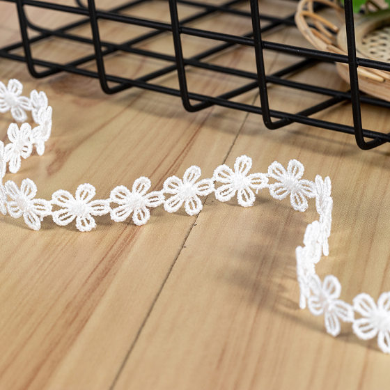 In Stock Flower love pendant hollow-out wearable ribbon polyester filament embroidery Lolita dress accessories water soluble lace