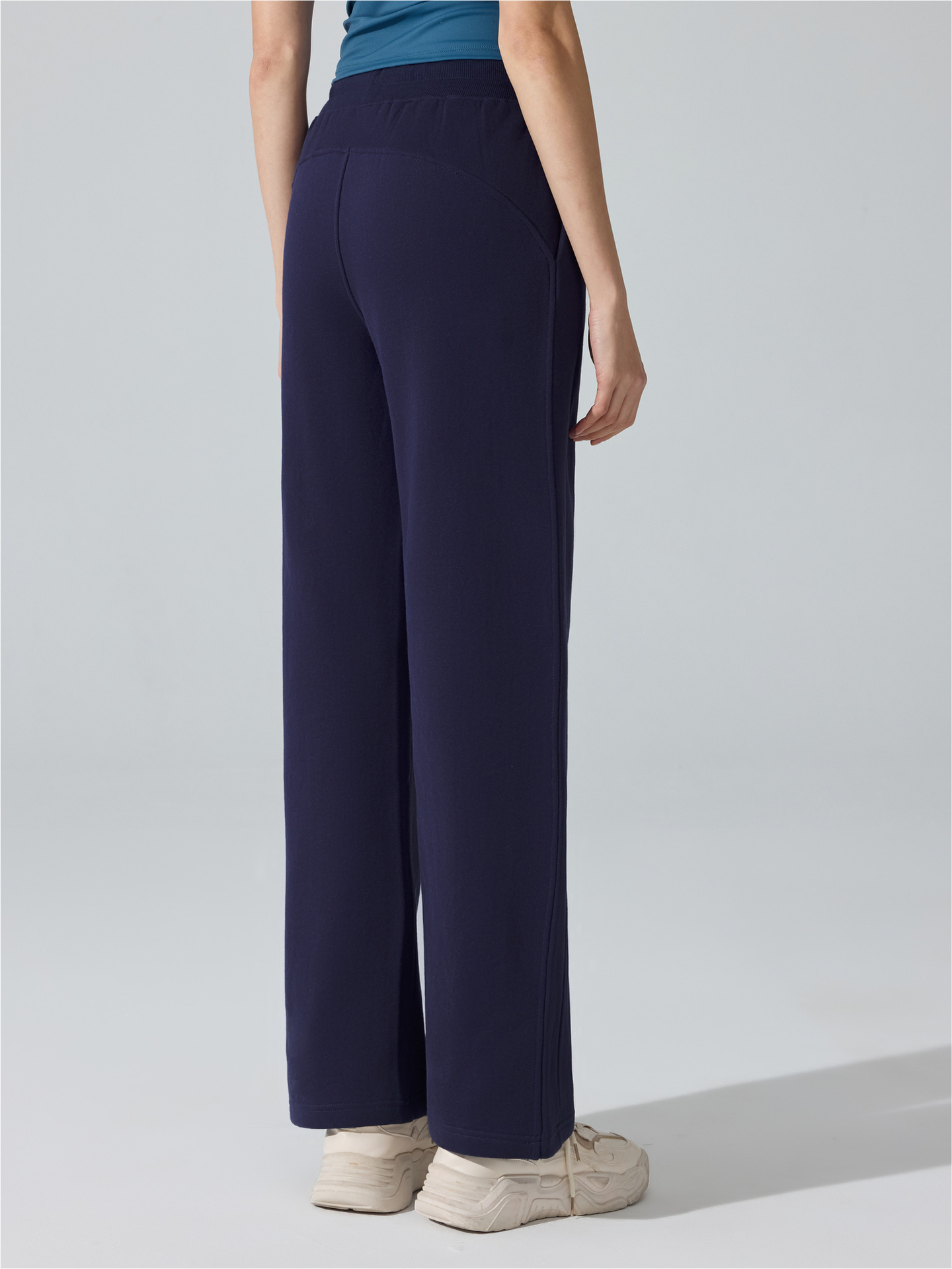 Otoño y invierno más pantalones de terciopelo de cuerda pull-out pantalones de yoga para mujeres sueltos de cintura alta recta de bolsillo deportivo de piernas anchas pantalones para mujeres image 4