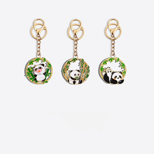 Cute Chinese Style Panda Bamboo Diy Alloy Oil Dropping Accessories Necklace Bag Keychain Small Gift Hanging Ornaments