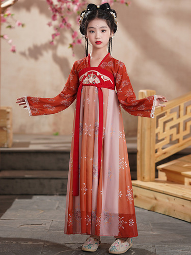 Girls Hanfu Summer  New Ancient Style Super Fairy Children's Dress Ancient Costume Princess Dress Classical Dance Performance Costume