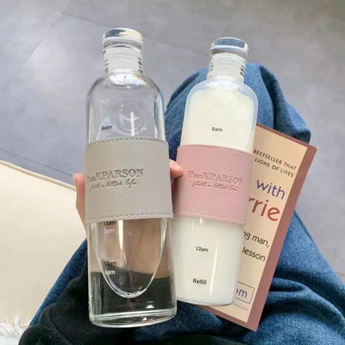 Hype Item Time Scale Cup Car Transparent Glass Cup Creative Portable Large Capacity Hype Water Cup Wholesale